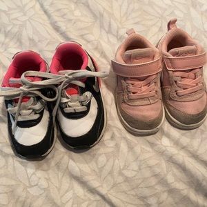 2 pair NIKE baby girl sneakers
